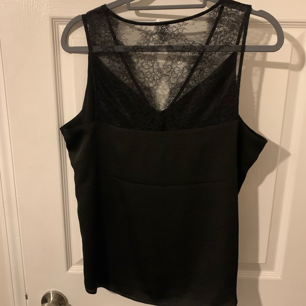 Black Express Blouse with Lace detail - Size large